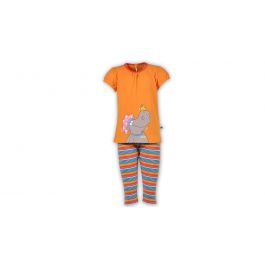 Pyjama fille Woody, hippopotame, orange, pantalon rayé
