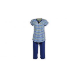 Pyjama Dame, Grenouille, Rayé Bleu Jaune