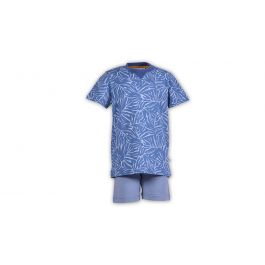 Pyjama Garçon-Homme, Surimpression Motif de Feuille Bleu