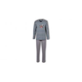 Woody Mannen Pyjama Petrol-Grijsblauw Gestreept