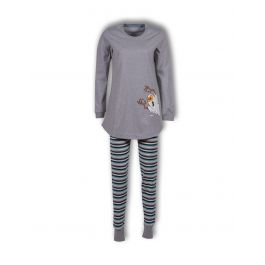 Woody Dames Pyjama Grijs Melange