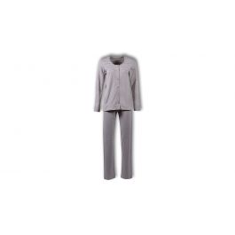 Woody Dames Pyjama Gebroken Wit - Grijs Melange Gestreept