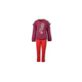 Woody Dames Pyjama Rood - Donkerblauw Gestreept