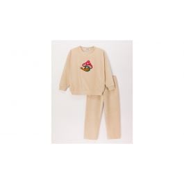 Pyjama pour fille Woody Butterfly Sleeve Duck - Beige