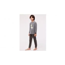 Pyjama garçon Woody Stripes Top Rabbit Velour - Gris