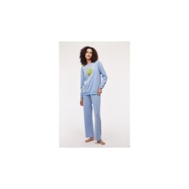 Pyjama femme Woody Velours Dino - Bleu clair