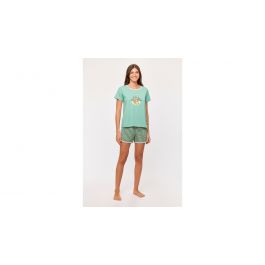 Pyjama femme Woody Sloth Bees - Vert menthe