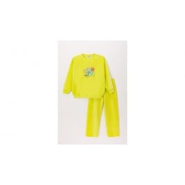 Pyjama fille Woody Butterfly Sleeve Dino - Jaune vif