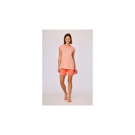 Pyjama Filles Woody Stripes Elephant Short - Peach Orange