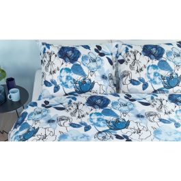 Housse de couette Beddinghouse Floral Sketch - Bleu