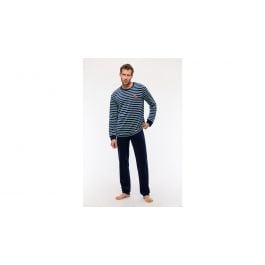 Pyjama hommes Top à rayures Woody - Bleu vert