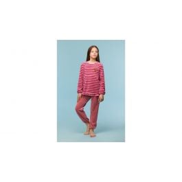 Pyjama fille Woody Velour Stripes Top - Rose