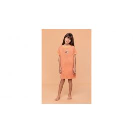 Robe Sleeping Girls Woody Ladybird Stripes - Coral Orangette