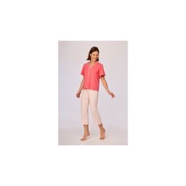 Pyjama femme Woody LB col V - Red Rose
