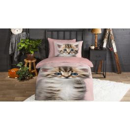 Enveloppe de couette Kids Good Morning Meow - Rose
