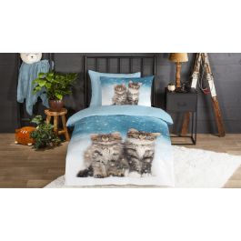 Enveloppe de couette Kids Good Morning Family - Bleu