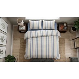 Enveloppe de couette Romanette Nendaz - Beige Blue