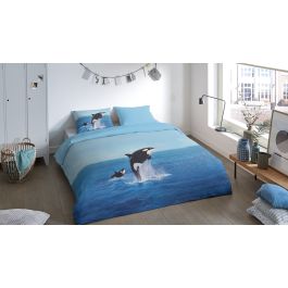 Enveloppe de couette Pure Orca - Bleu