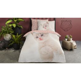 Enveloppe de couette Kids Good Morning Catty - Ecru