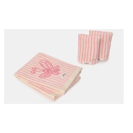 Set 2 serviettes Woody Striped - Rose