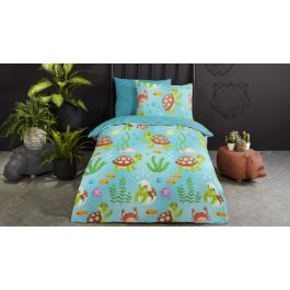 Enveloppe de couette Kids Good Morning Turtles - Bleu