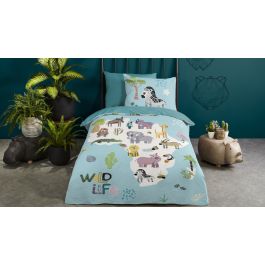 Enveloppe de couette Kids Good Morning Wildlife - Aqua
