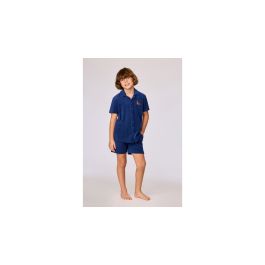 Pyjama garçon Woody Uni Short Polo - Bleu foncé