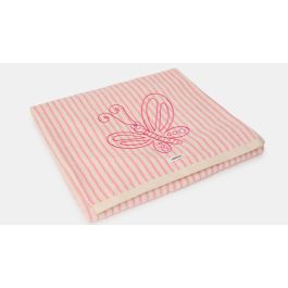 Serviette de bain Woody Striped Butterfly - Rose