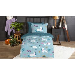 Enveloppe de couette Kids Good Morning Snowycorn - Blue