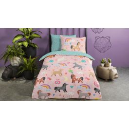 Enveloppe de couette Kids Good Morning Cute Horses - Multi