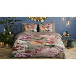 Enveloppe de couette Descanso Fiori - Taupe