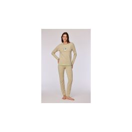 Pyjama femme Woody Green beige Stripe - Multi