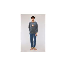 Pyjamas Homme Woody Cat Gestr Sweater - Anthracite Yellow