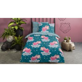 Enveloppe de couette Kids Good Morning Horses Princesse - Petrol