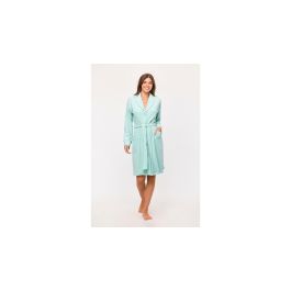 Peignoir Ladies Woody Uni Buttons - Light Turquoise