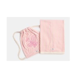 Serviette Woody Striped With Butterfly Bag - Rose