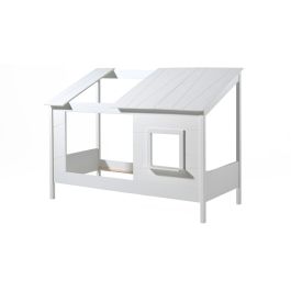 Vipack Lit Maison avec fenêtre à carreaux