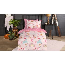 Enveloppe de couette Kids Good Morning Unicorn - Rose