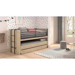 Couchette semi-haute Vipack Sam avec armoires