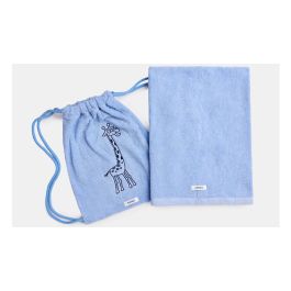 Serviette Woody avec sac Girafe - Bleu