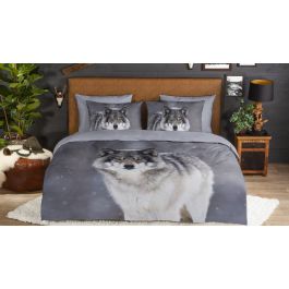 Enveloppe de couette Good Morning Wolfie - Grey
