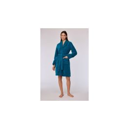 Robe de chambre pour dames Woody Uni - Vert bleu
