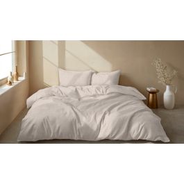 Enveloppe de couette Zohome Striscia Di Lino - Sandy Beige