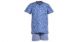 Pyjama Garçon-Homme, Surimpression Motif de Feuille Bleu