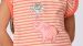 Pyjama Filles Woody Stripes Elephant Short - Peach Orange