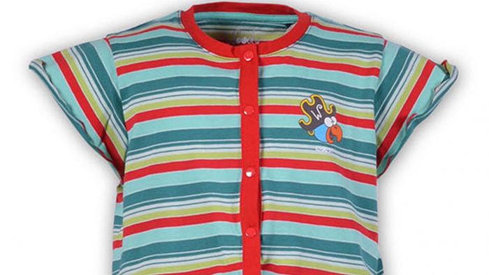 onesie woody papegaai groen gestreept