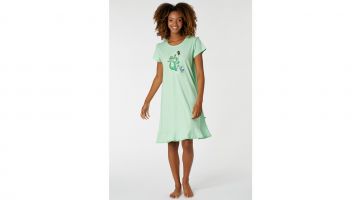 Woody Dames Slaapkleed Draak Pastelgroen