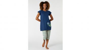 Woody Dames Pyjama Marine Blauw