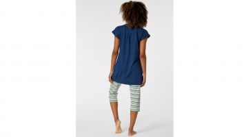 Woody Dames Pyjama Marine Blauw