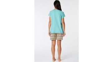 Woody Dames Pyjama Zeegroen